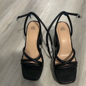 Wild Fable Black Strappy Heels
